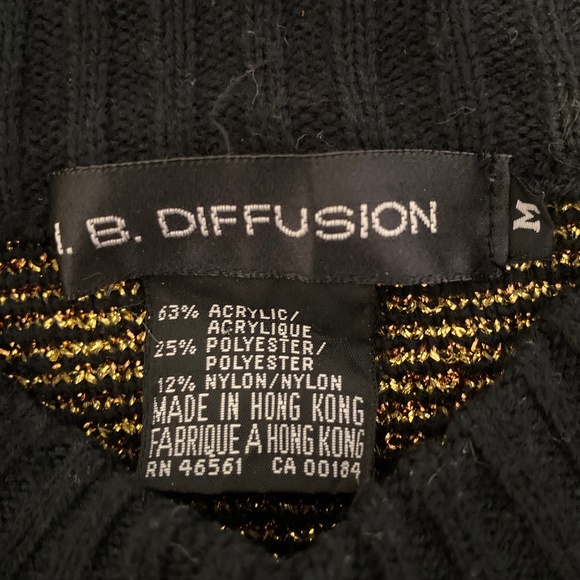 80s Glam Metallic Cheetah Batwing Sweater – I.B. Diffusion – Women’s Small - Picture 8 of 10